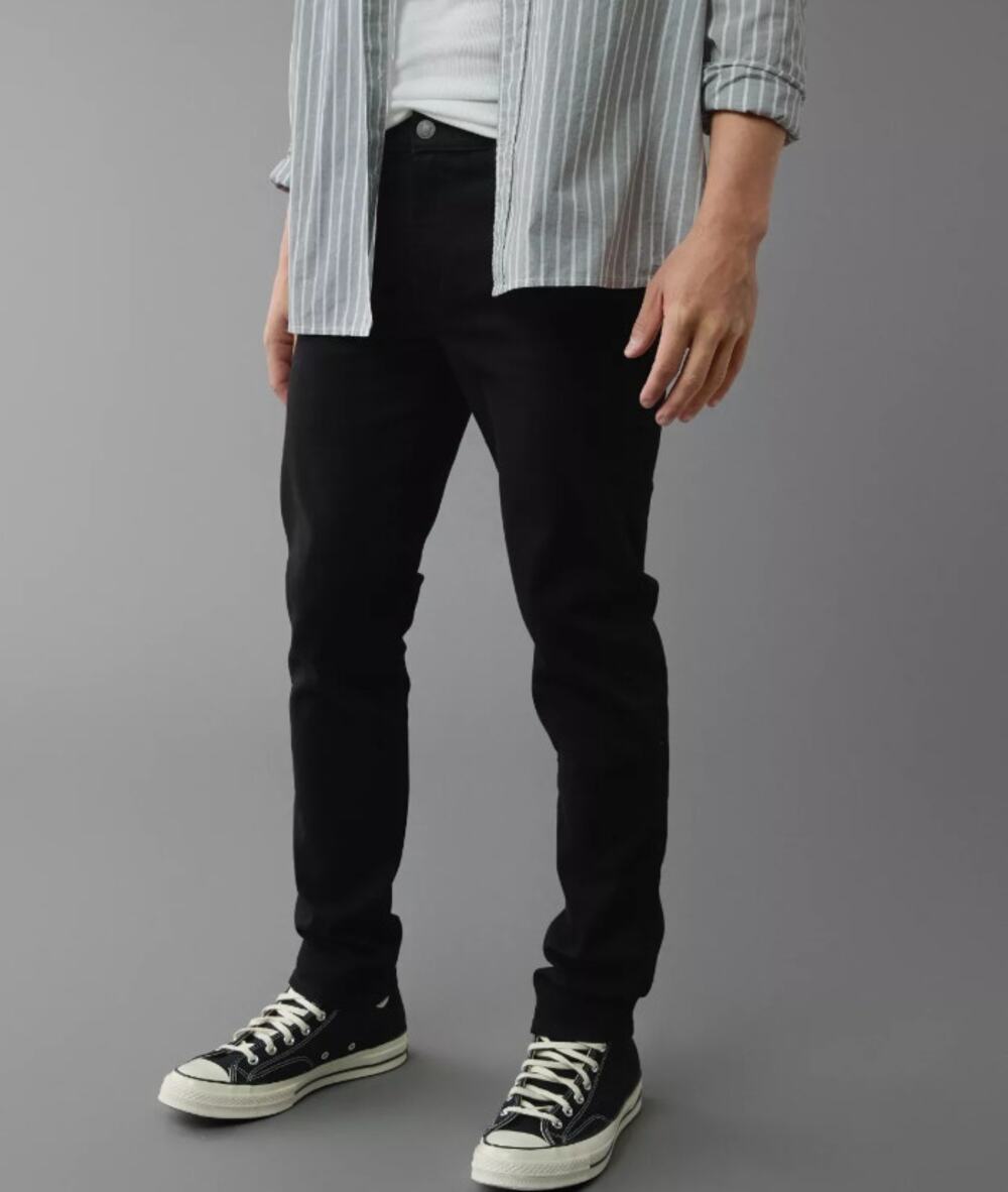 AMERICAN EAGLE AE AirFlex Slim Jeans Mid Rise Denim Stretch Black Mens Size 31